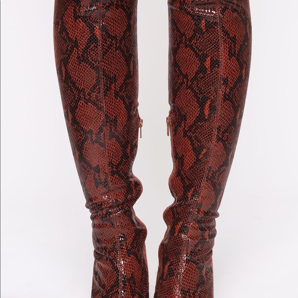 🔥NWT FASHION NOVA Chocolate Snake stiletto Heel - Picture 8 of 13